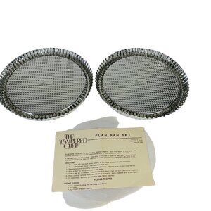 Pamper Chef Quiche Flan Pan Set of 2 Fluted Bakeware Baking Kitchen Pastry Tarts